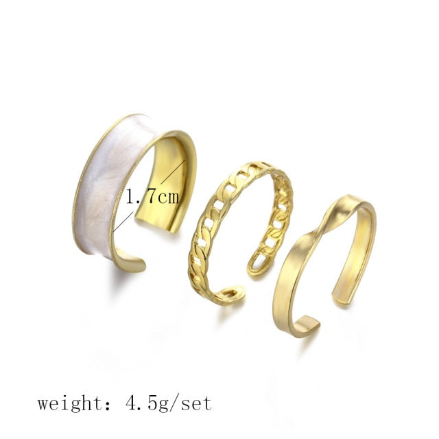 Gold Color Rich Bxxch Ring for Woman Fashion Rings Set - Twin Chronicles 