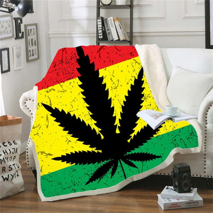 Fabulous Blunt Slut/trippy Tie-dye Weed Leaf Throw Bed Blanket - Twin Chronicles 