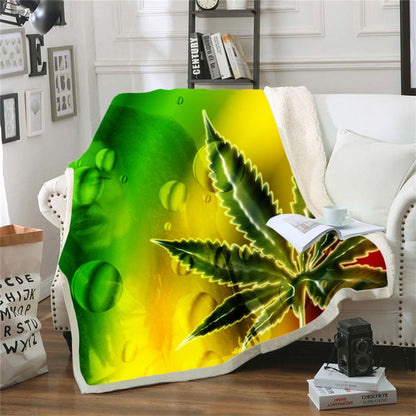 Fabulous Blunt Slut/trippy Tie-dye Weed Leaf Throw Bed Blanket - Twin Chronicles 