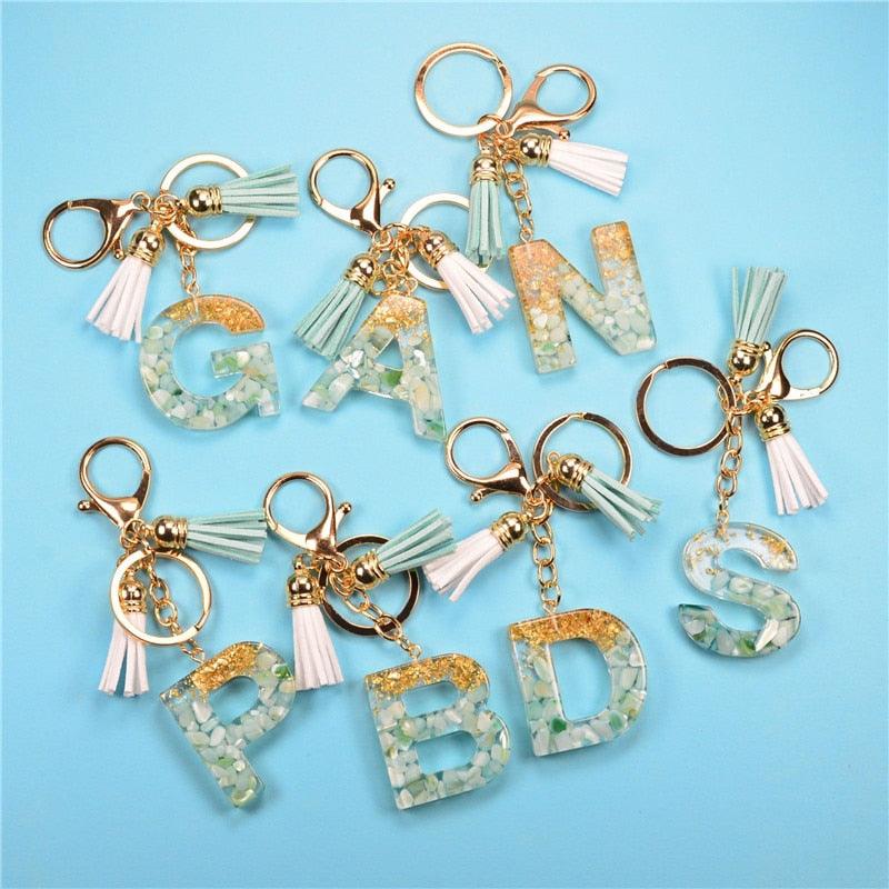New Exquisite 26 Letters Resin Keychains Charms - Twin Chronicles 