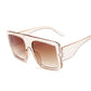 Fashion Pink Square Women Oversized Big Frame Sun Glasses - Twin Chronicles 
