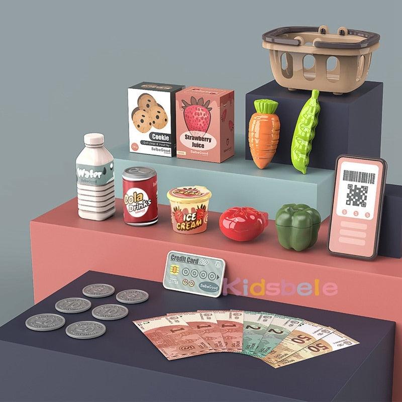 Kids Shopping Cash Register Toys Mini Supermarket Set - Twin Chronicles 