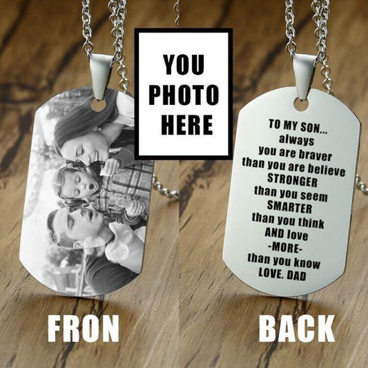Personalized Dog Tag  Necklace Custom Photo-Engraved - Twin Chronicles 