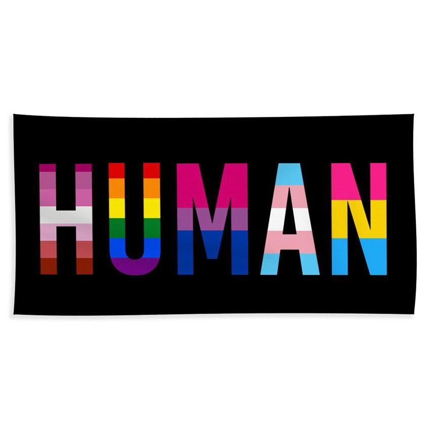 90x150cm Human LGBT Pride Flag - Twin Chronicles 