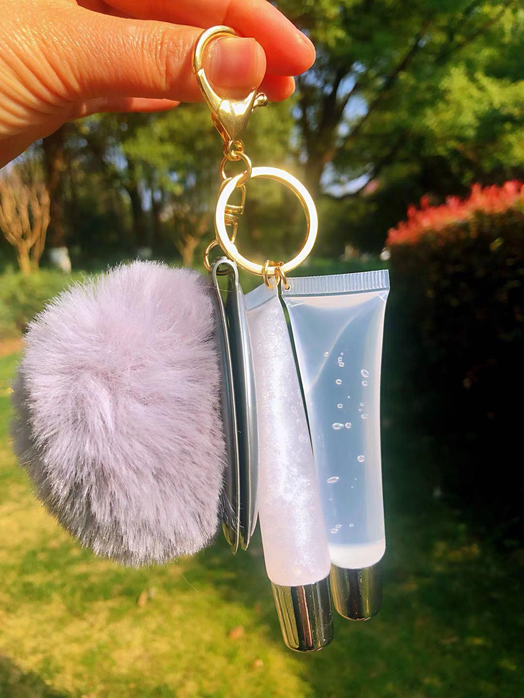Lip Gloss with Mirror and Keychain - Twin Chronicles 