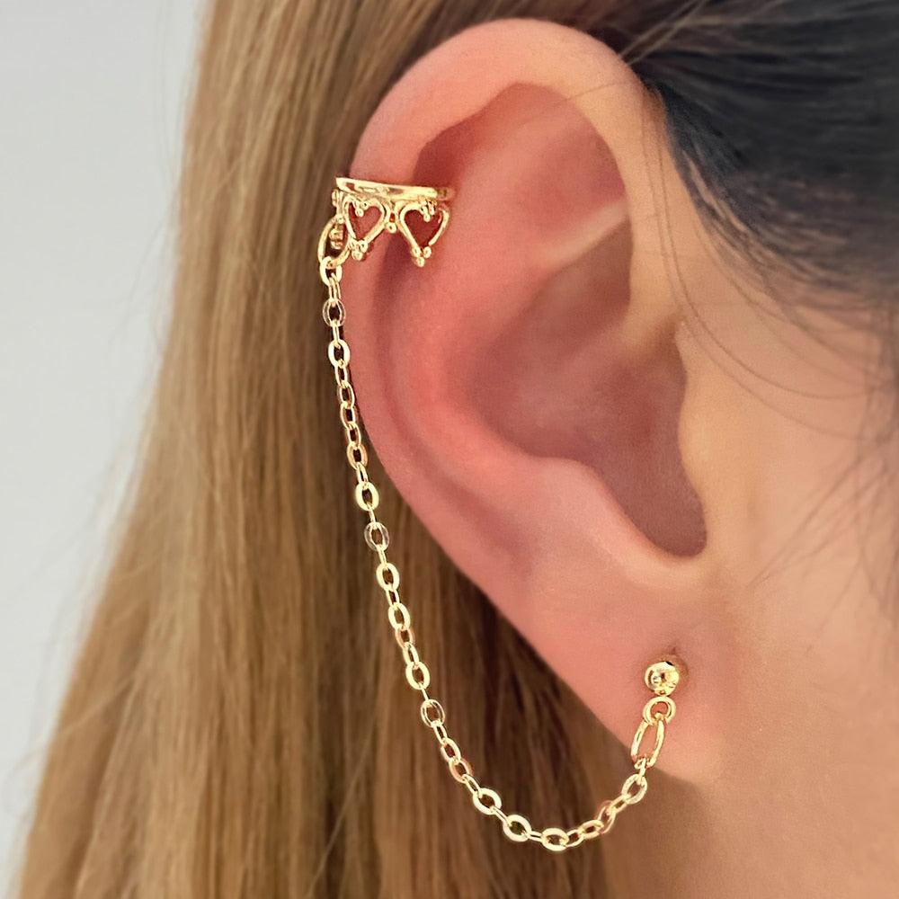 Trend Gold Leaves Ear Cuffs - Ear Clips - Twin Chronicles 