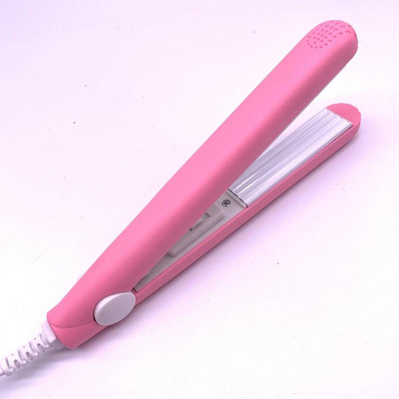 A mini hair iron pink corrugated plate electric hair iron - Twin Chronicles 