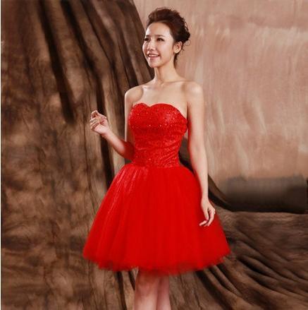 elegant women short prom dress lace up princess sweetheart beading fashion - Twin Chronicles 