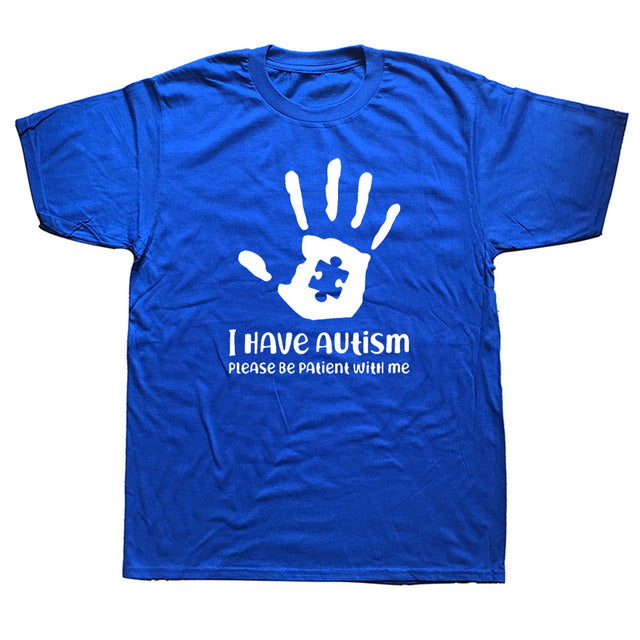 Please Be Patient I Have Autism - Cotton Short Sleeve T Shirts - Twin Chronicles 