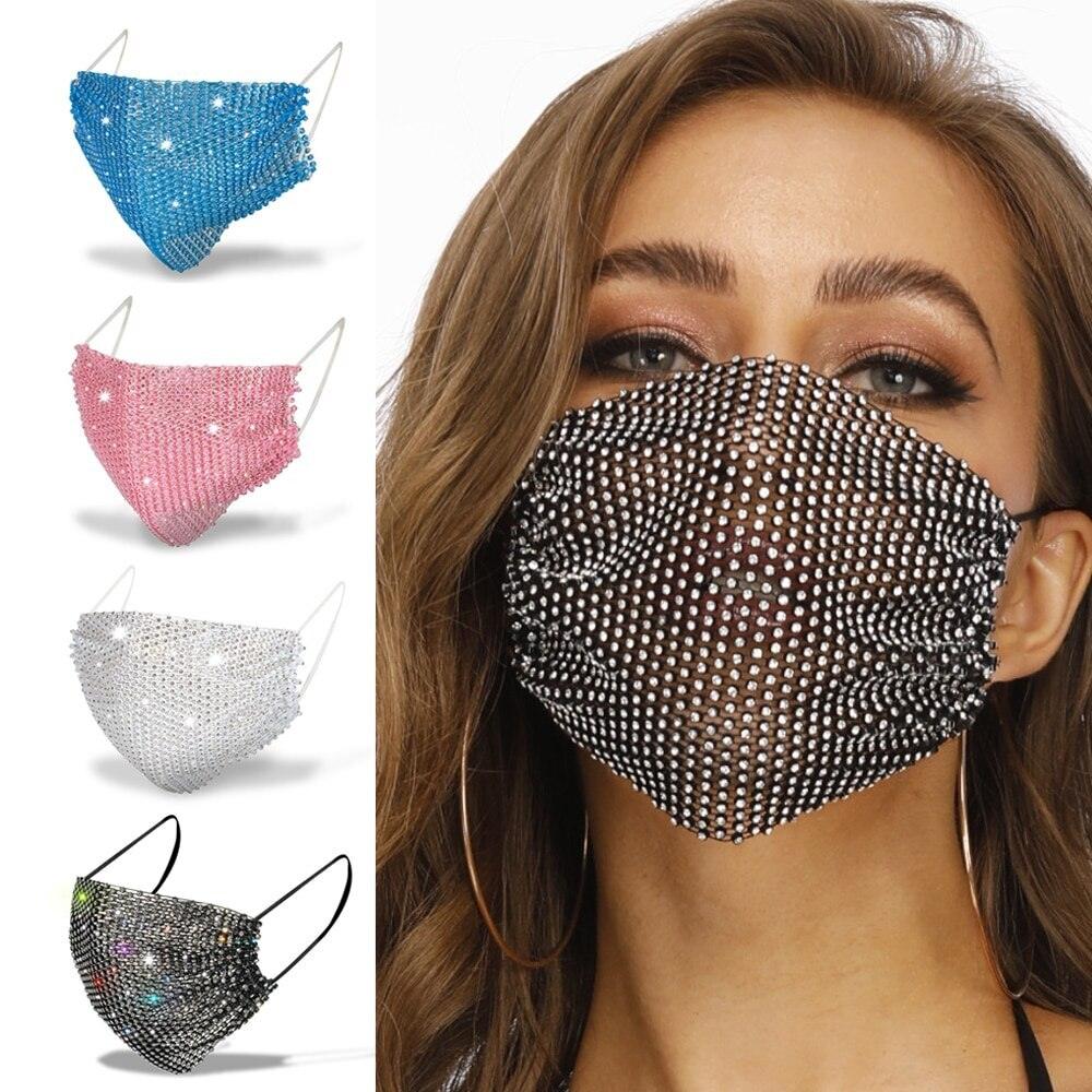 Crystal Masquerade Face Jewelry Women Party Accessories Fashion Mask Sequined Veil Body Jewelry - Twin Chronicles 