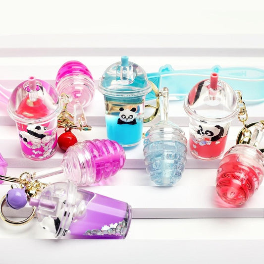 Cute lip gloss Tea Cup Lip Gloss Charm Keychain Chain - Oil Moisturizing Lip balm - Twin Chronicles 