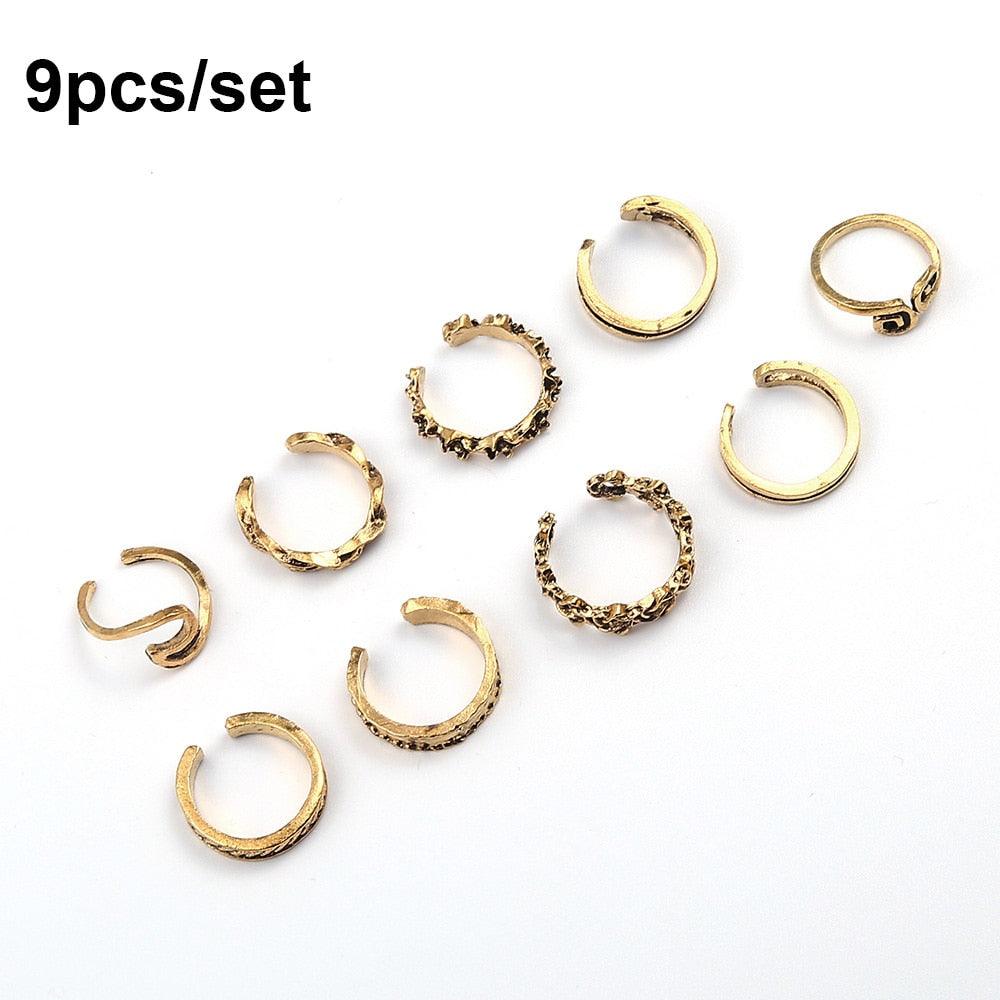 9Pcs Foot Ring Open Adjustable Toe Rings - Twin Chronicles 